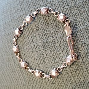Vintage 925 Silver Bracelet, Sweet Design, 6.75"